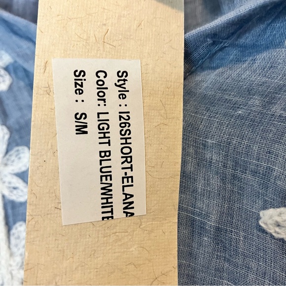 NWT DOLMA Floral Embroidered Blouse Blue with White Embroidery Size Small - Picture 3 of 12